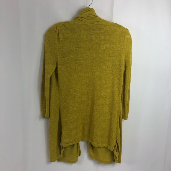 Anthropologie Shirred Collar Yellow Cardigan S - Picture 3 of 8